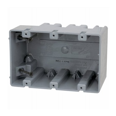 Southwire Electrical Box, 57 cu in, Romex Box Type, 3 Gangs, PVC, Rectangular Shape MSB3G